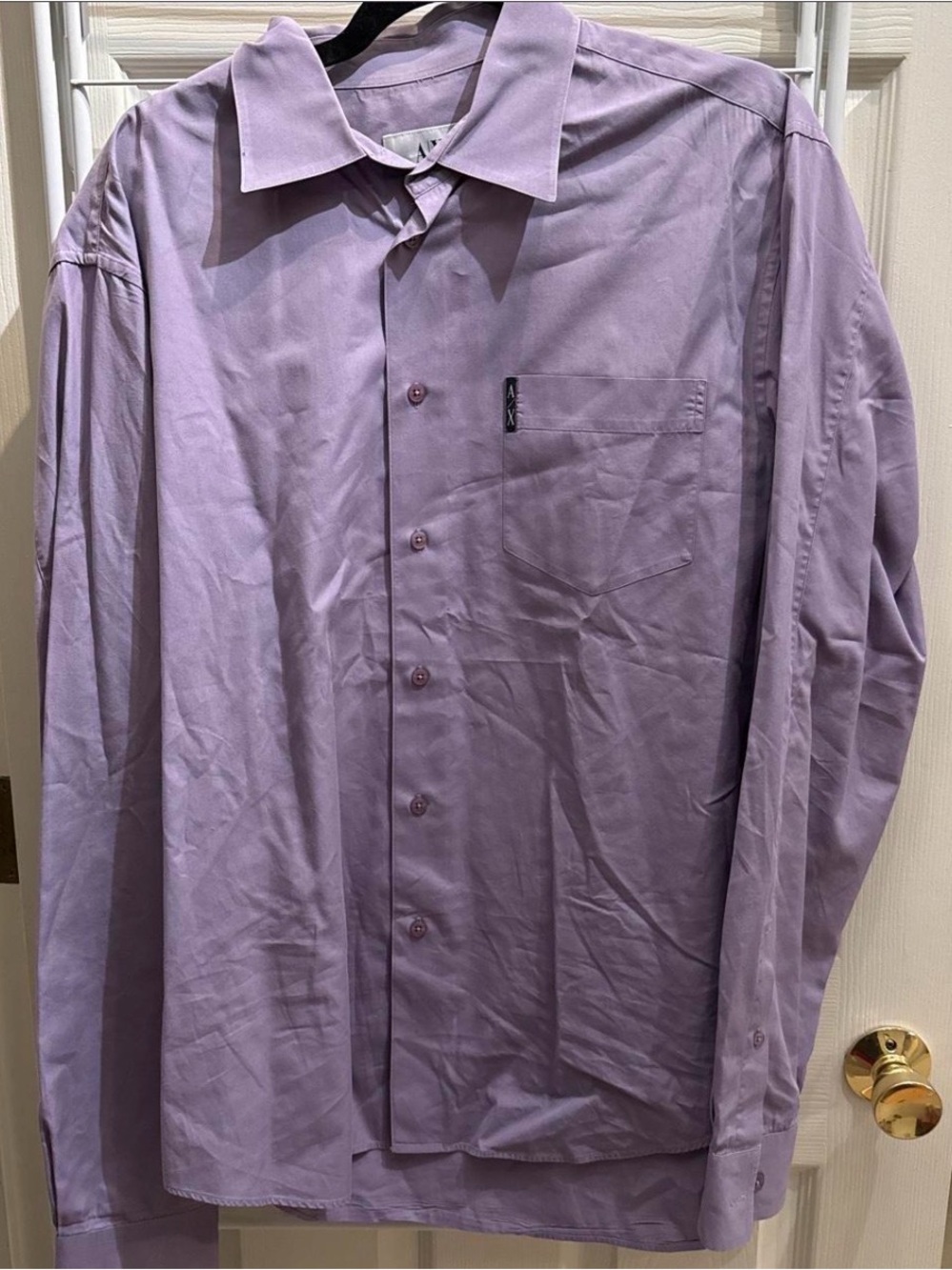 Armani Exchange Lavender Long-Sleeve Dress Shirt